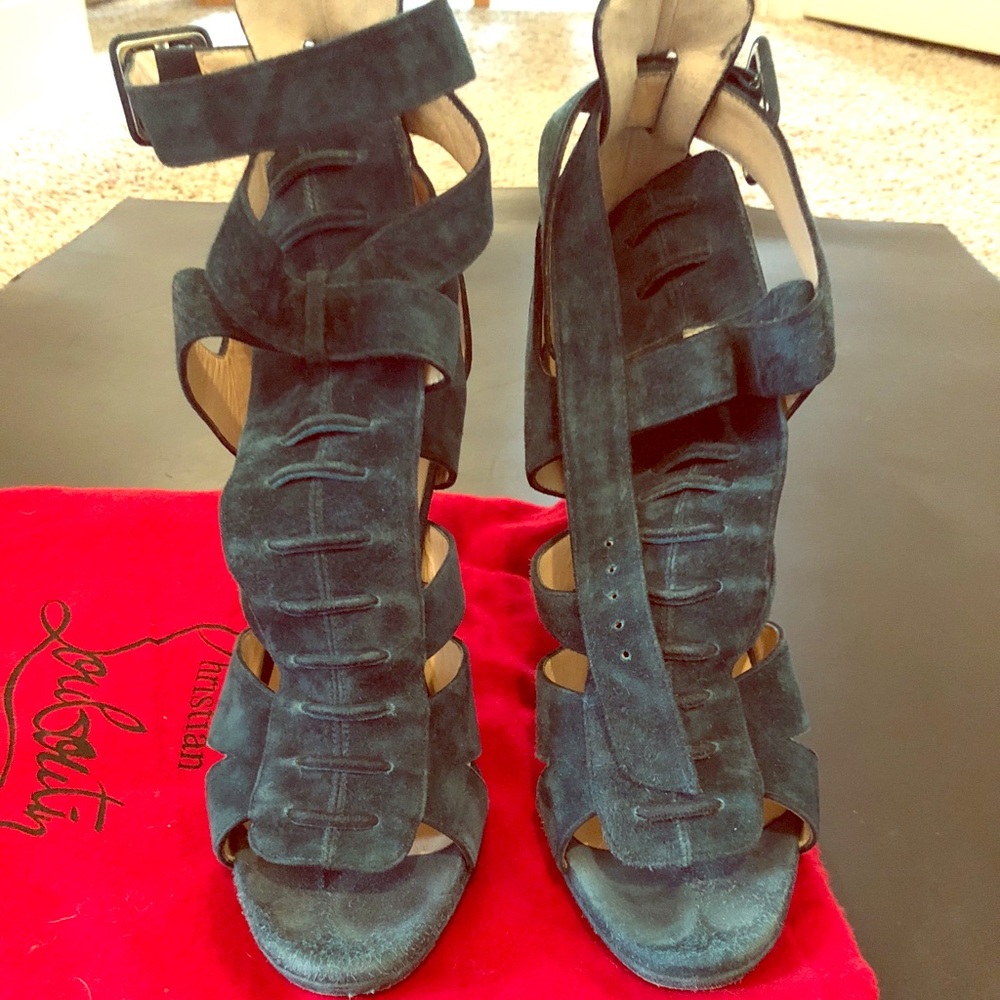 Teal Blue Suede Christian Louboutin*authentic*